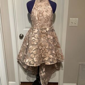 AMMO Elegant Floral High-Low Dress